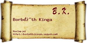 Borbáth Kinga névjegykártya