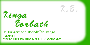 kinga borbath business card